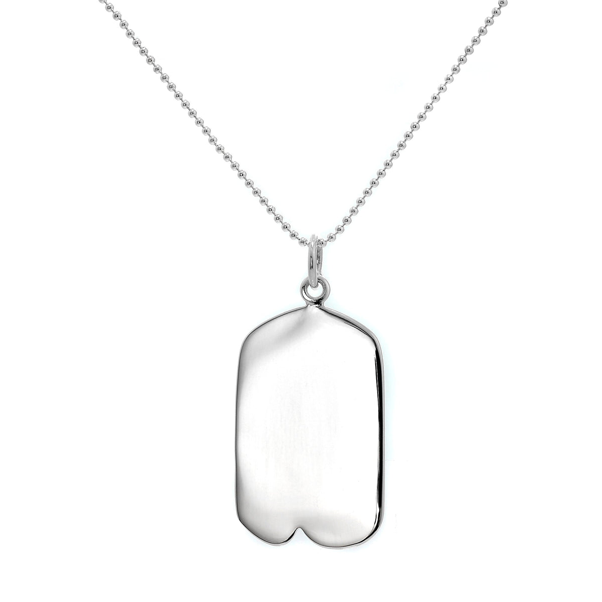 Grand pendentif gravable en argent sterling avec fossette