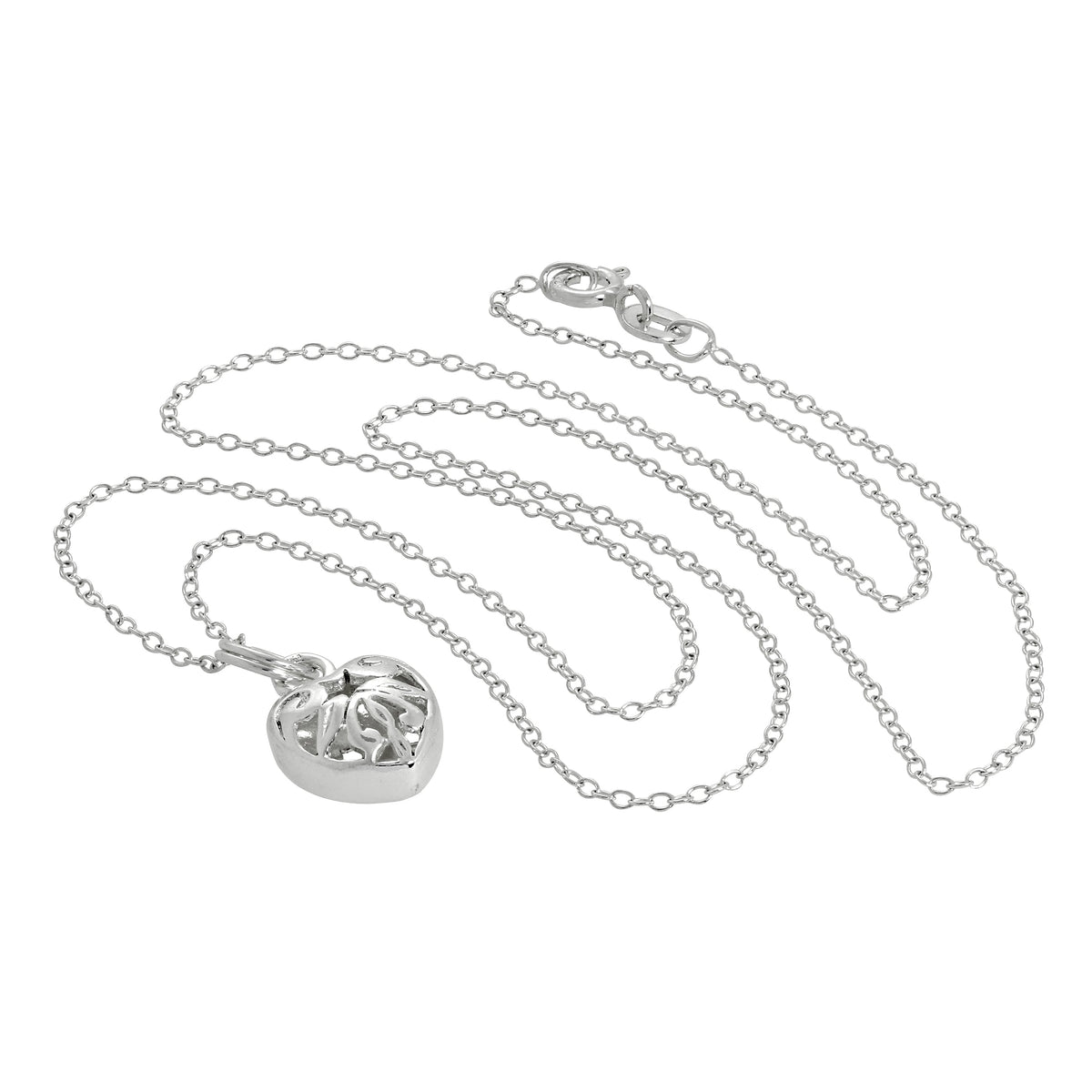 Collier pendentif cœur ouvert en argent sterling de 35 à 81 cm