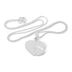 Pendentif gravable en argent sterling avec double cœur