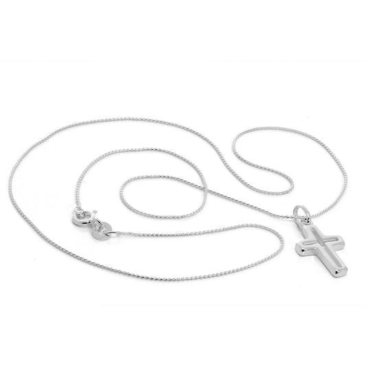 Collier avec pendentif en forme de croix en argent sterling