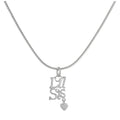 Pendentif Petite Sœur en argent sterling avec cœur sur chaîne de 40 à 61 cm