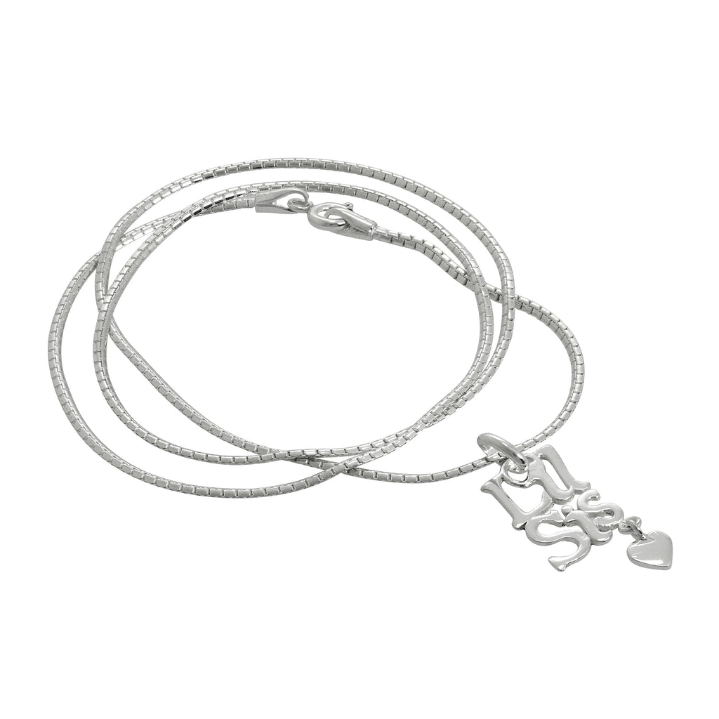 Pendentif Petite Sœur en argent sterling avec cœur sur chaîne de 40 à 61 cm