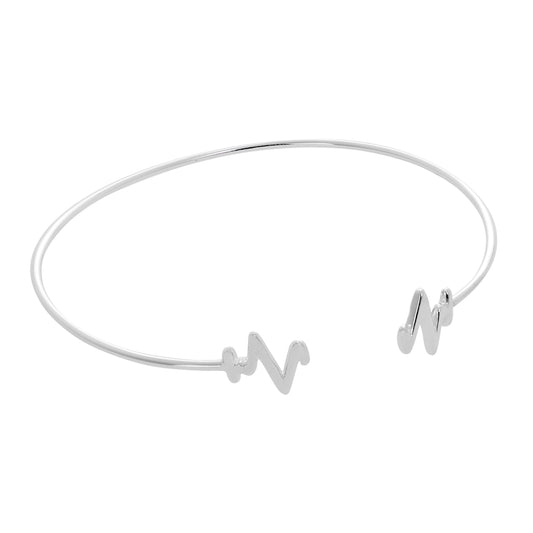 Bracelet en argent sterling avec motif de battement de cœur