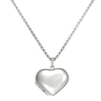 Grand collier pendentif médaillon en argent sterling en forme de cœur gonflé de 40 à 55 cm