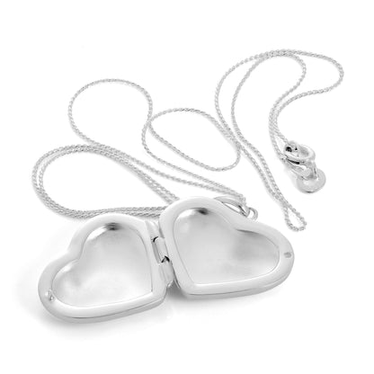 Grand collier pendentif médaillon en argent sterling en forme de cœur gonflé de 40 à 55 cm