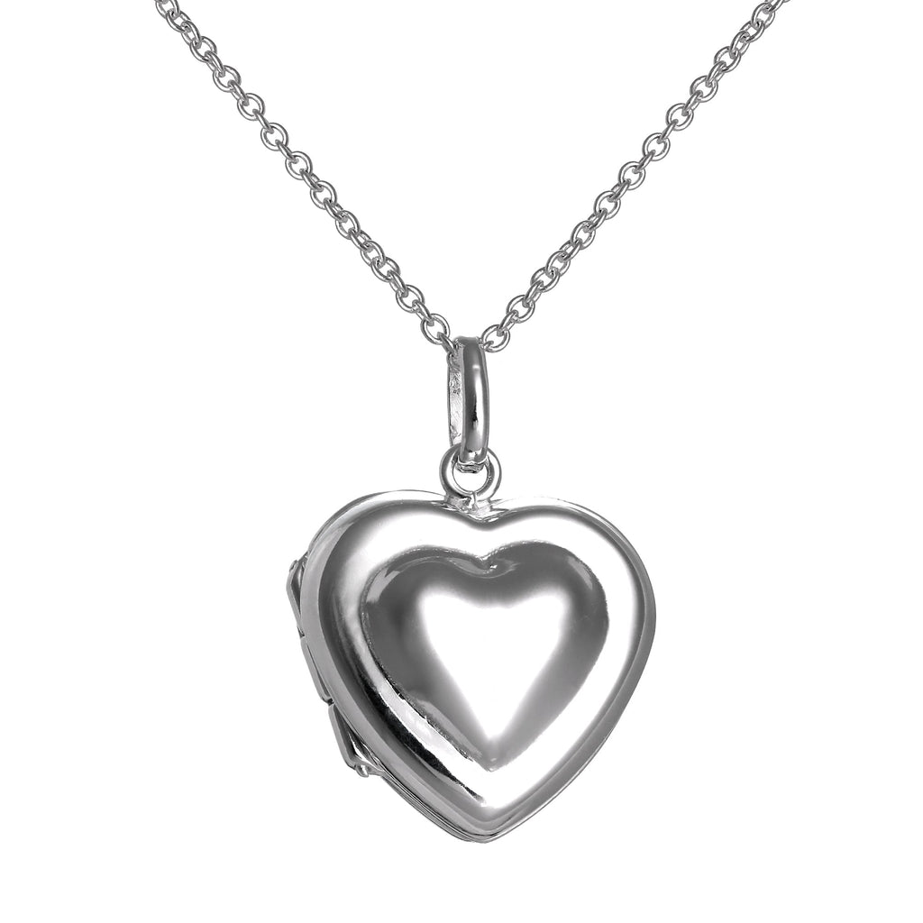 Collier médaillon double cœur en argent sterling sur chaîne