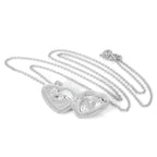 Collier médaillon double cœur en argent sterling sur chaîne