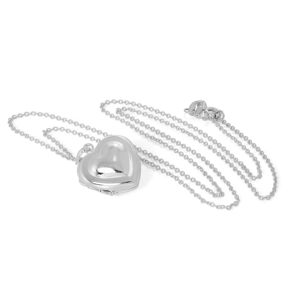 Collier médaillon double cœur en argent sterling sur chaîne