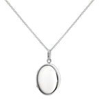 Collier médaillon ovale en argent sterling sur chaîne