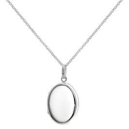 Collier médaillon ovale en argent sterling sur chaîne