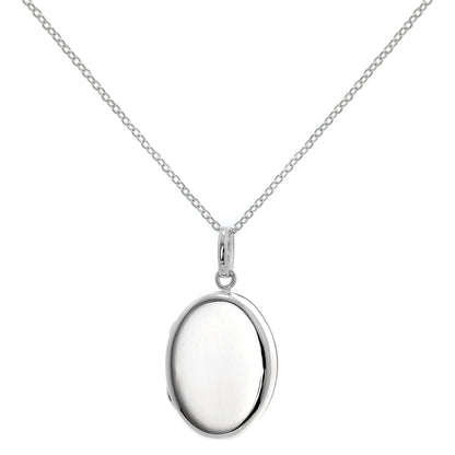 Collier médaillon ovale en argent sterling sur chaîne