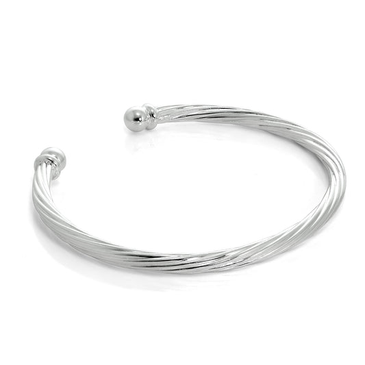 Bracelet jonc torsadé en argent sterling pour homme