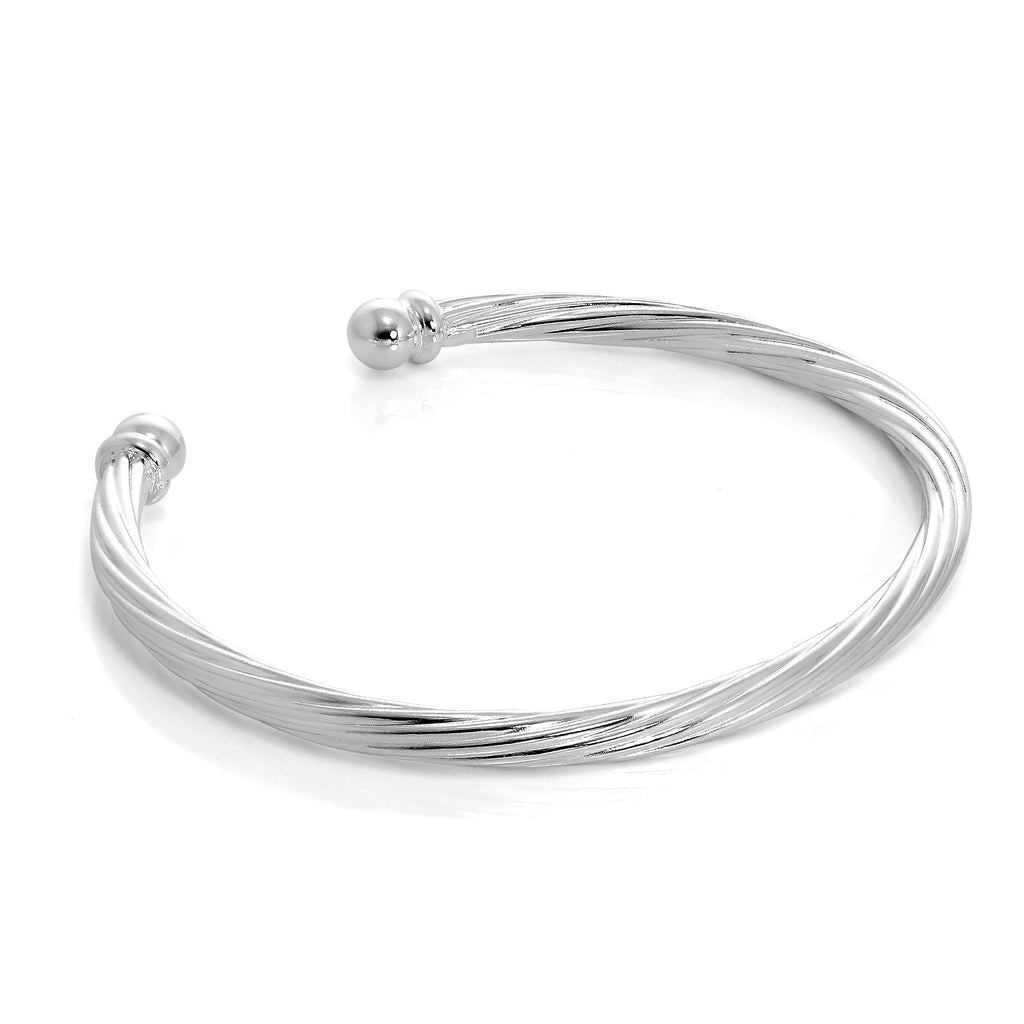 Bracelet jonc torsadé en argent sterling pour homme