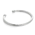 Bracelet jonc torsadé en argent sterling pour homme
