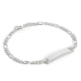 Bracelet en argent sterling avec plaque d'identification de 15 cm