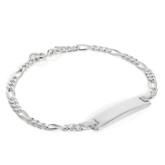 Bracelet en argent sterling avec plaque d'identification de 15 cm