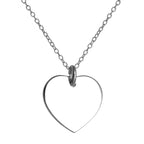 Pendentif cœur gravable en argent sterling sur chaîne de 45 cm
