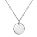Collier pendentif rond en argent sterling gravable de 35 à 55 cm