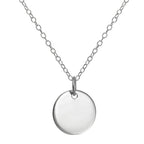 Collier pendentif rond en argent sterling gravable de 35 à 55 cm