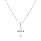 Collier pendentif petite croix gothique en argent sterling avec cristal CZ, 35 à 70 cm