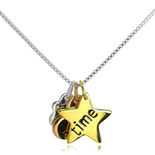 Collier en argent sterling plaqué or « Now is the Time » de 45 cm