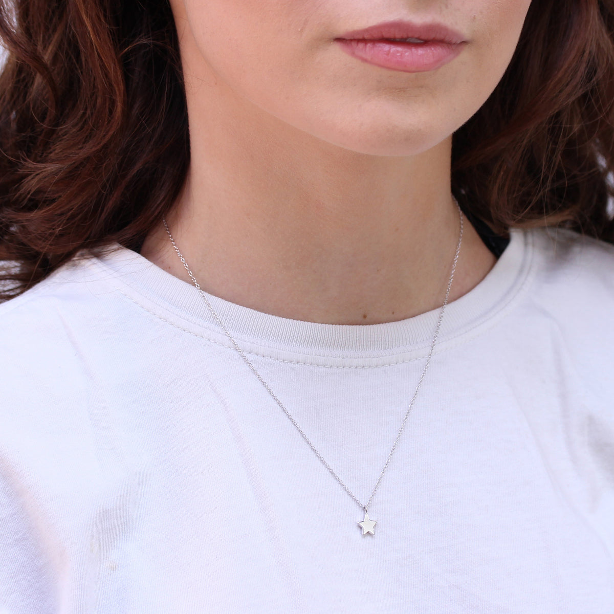 Collier avec pendentif étoile en argent sterling sur chaîne de 45 cm
