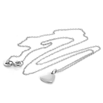 Collier en argent sterling avec chaîne Belcher gravée en forme de cœur de 45 cm