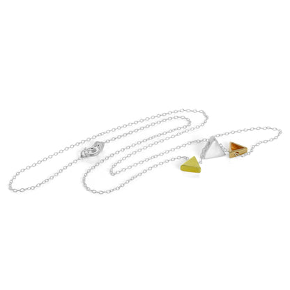 Collier trapèze en argent sterling plaqué or sur chaîne de 45 cm