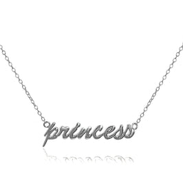 Collier princesse en argent sterling sur chaîne de 40 cm