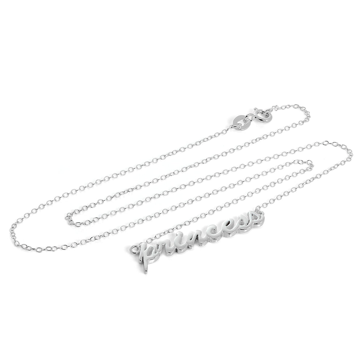 Collier princesse en argent sterling sur chaîne de 40 cm