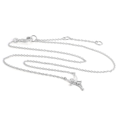 Collier Fée Clochette en argent sterling sur chaîne de 45 cm