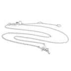 Collier Fée Clochette en argent sterling sur chaîne de 45 cm