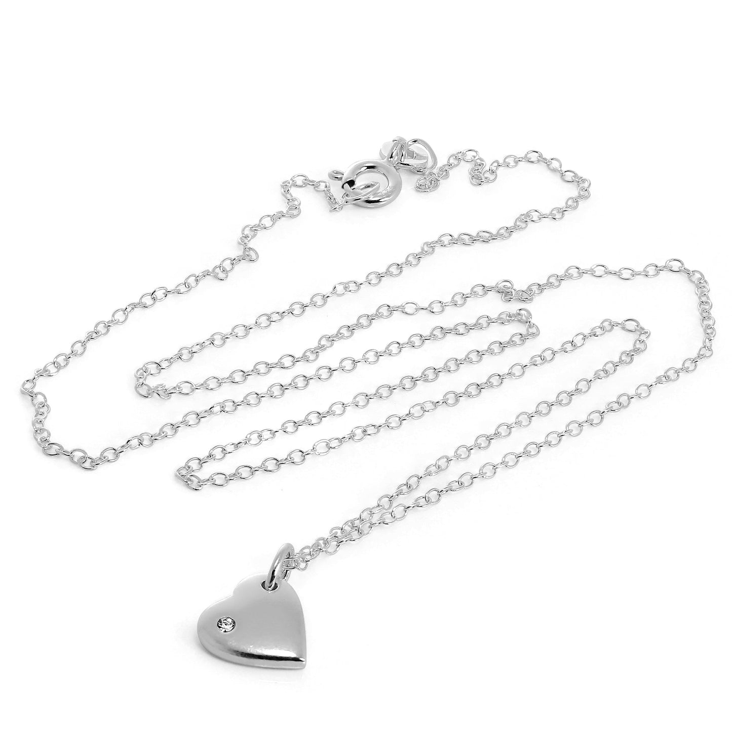Collier en argent sterling avec chaîne Belcher de 45 cm et cristaux CZ