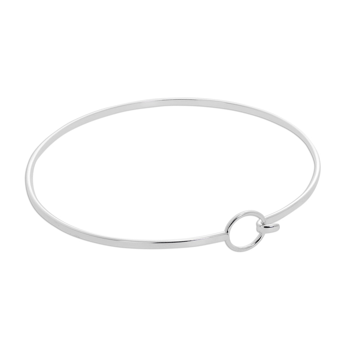 Bracelet jonc à crochet et œillet en argent sterling