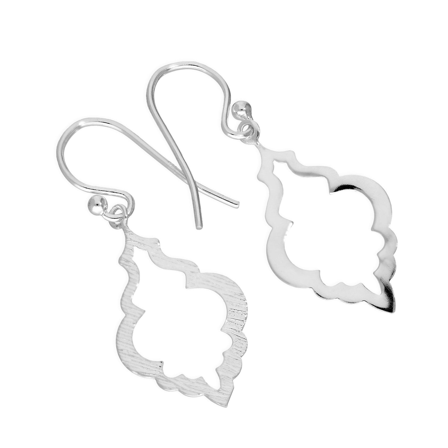 Boucles d'oreilles pendantes en argent sterling en forme de coquillage ouvert