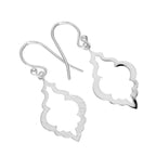 Boucles d'oreilles pendantes en argent sterling en forme de coquillage ouvert