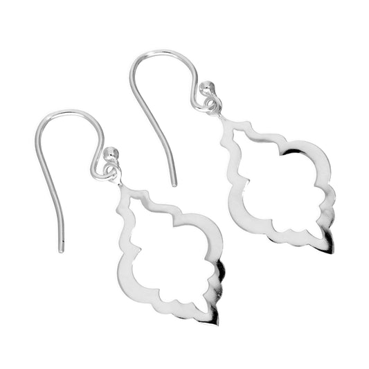 Boucles d'oreilles pendantes en argent sterling en forme de coquillage ouvert