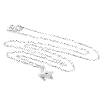 Collier avec pendentif étoile en argent sterling et cristal CZ sur chaîne de 45 cm