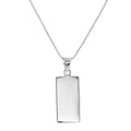 Collier pendentif rectangulaire en argent sterling gravable