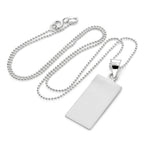Collier pendentif rectangulaire en argent sterling gravable