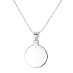 Collier pendentif rond en argent sterling gravable
