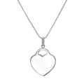 Grand collier pendentif en forme de cœur en argent sterling gravable