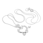 Grand collier pendentif cœur du diable en argent sterling de 35 à 70 cm