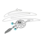 Grand collier attrape-rêves en argent sterling sur chaîne