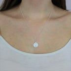 Collier avec pendentif médaille Saint-Christophe en argent sterling mat, 40 à 55 cm