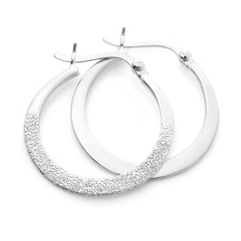 Boucles d'oreilles créoles en argent sterling givré de 22 mm