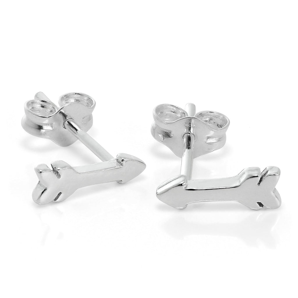 Petites boucles d'oreilles à tige en argent sterling en forme de flèche