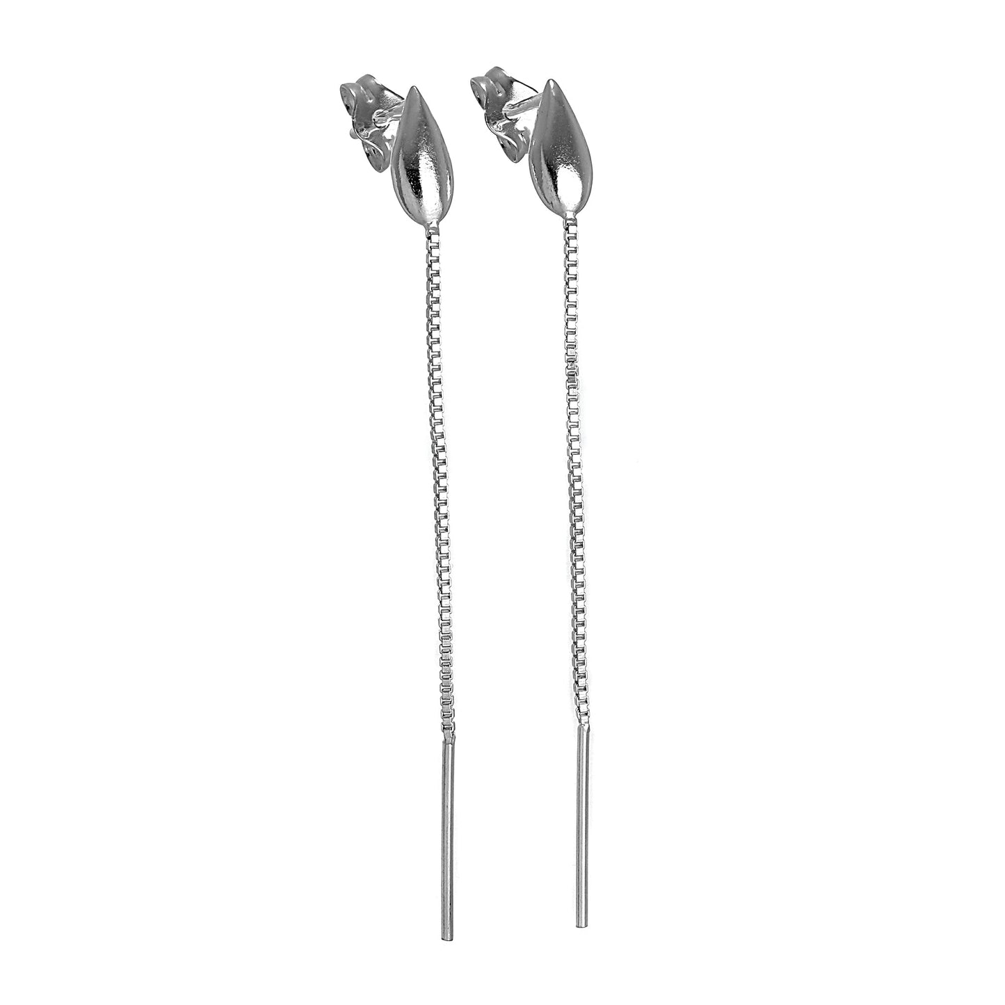Boucles d'oreilles pendantes en argent sterling avec chaîne et barre