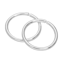 Boucles d'oreilles créoles en argent sterling de 1 mm et 14 mm