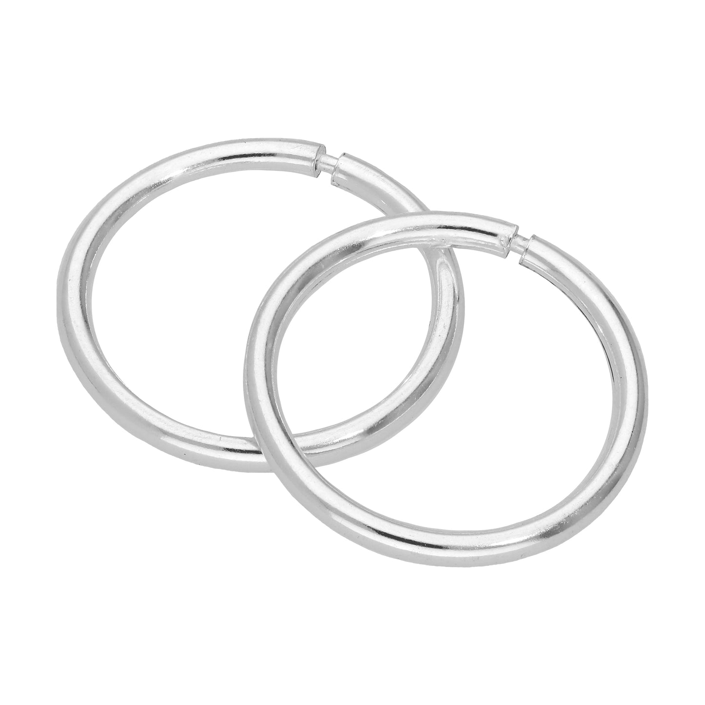 Boucles d'oreilles créoles en argent sterling de 1 mm et 14 mm